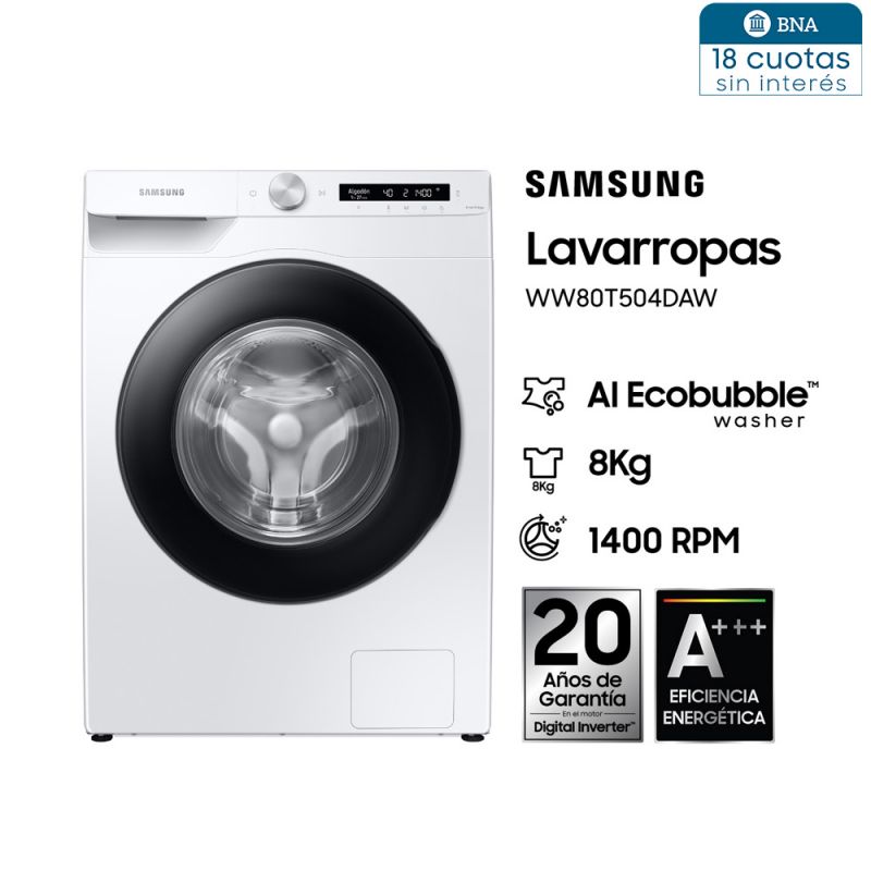 Lavarropas Samsung WW80T504DAW