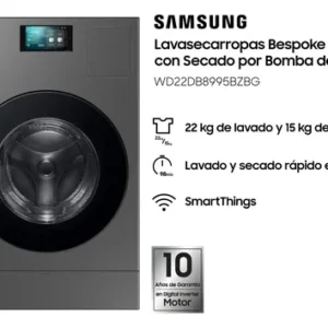 Lavasecarropas Samsung WD22DB8995BZBG